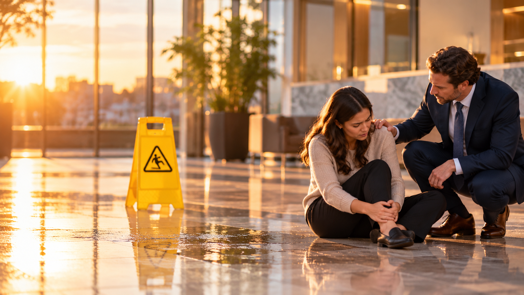Illustrative slip and fall scene